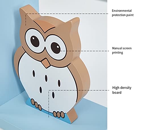 Owl Wood Bookend, Heavy-Duty Non-Slip Bookend Bracket, Cute Decorative Bookend, Suitable For School, Home, Office, Library, Gift ( Color : Pink ) #TOP3
