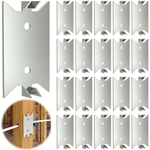 FOROIRON 50 Pack Nail Protection Plate for Wood Studs, Cable Wire Protector, 1.5 x 2.5 Inch Anti-Nail Shield