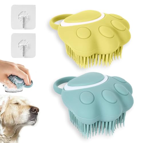 2 Spazzola da bagno per cani, Spazzola Lavaggio Cane,Spazzola per Massaggi in Silicone, Spazzola da Bagno per Cani, per il massaggio dei cuccioli