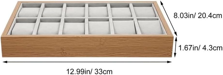 Watch Display Box 12 Grid Wristwatch Storage Case Organizer Holder with Pillow