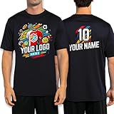 Custom Sport Performance T-Shirt, 100% Polyester, Moisture-Wicking, Personalized with Your Design, Printed in The USA, Black, X-Large