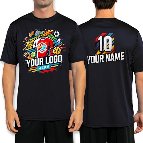 Custom Sport Performance T-Shirt, 100% Polyester, Moisture-Wicking, Personalized with Your Design, Printed in The USA