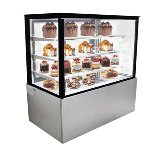 PEAKCOLD 60" Refrigerated Display Case - Commercial Glass Door Standing Bakery Cooler - Perfect for Cafes, Restaurants, and Bakeries