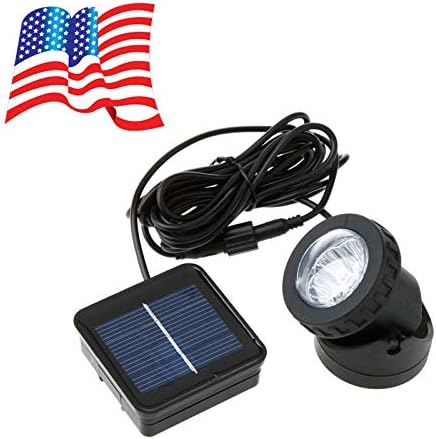 TINYPONY Outdoor Solar Powered LED Spotlight Lamp 6 LEDs Waterproof Available for Pool Use