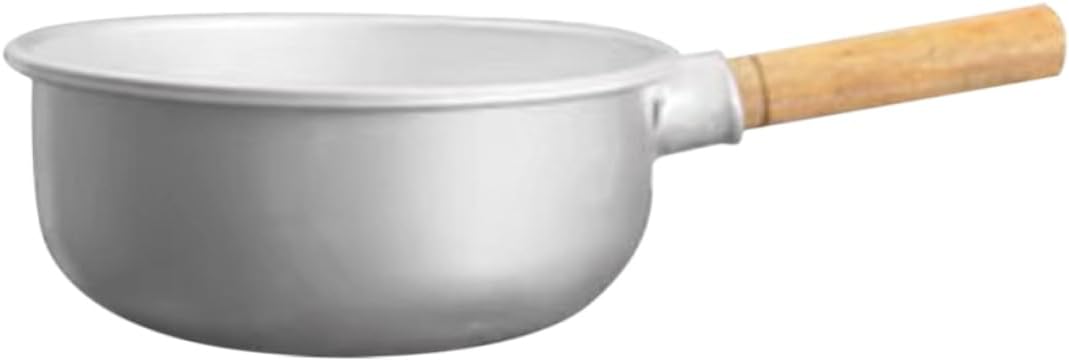 Water Ladle with Long Wooden Handle Thick Aluminum Bath and Kitchen Scoop for Efficient Water Serving Versatile Utility Spoon for Home Use Outer Diameter