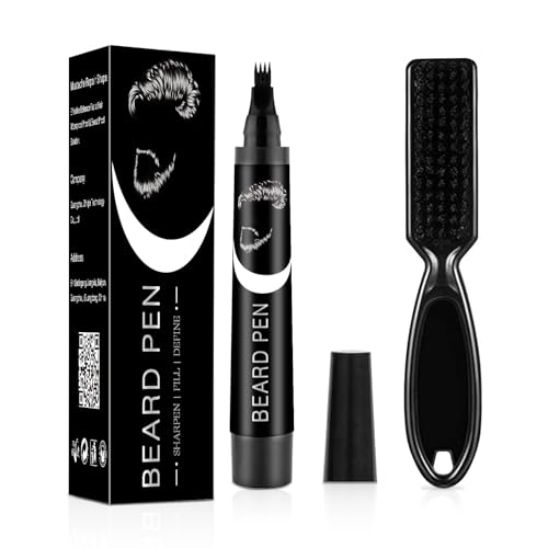 Delineador Para Barba Fácil,Lápiz Barba Hombre,Relleno De Barbas De Instantáneos,Kit De Bolígrafo De Relleno Para Barba,Water Proof Micro-Fork Tip Beard Pen