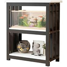 Vibeo 5 10 20 30 40 Gallon Fish Tank Table, Fish Tank Display Stand for Home Office Aquarium, Aquarium Cabinet for Multiple Tanks, Reptile StandDeep Coffee,40x30cm15 3/4" x11 3/4"