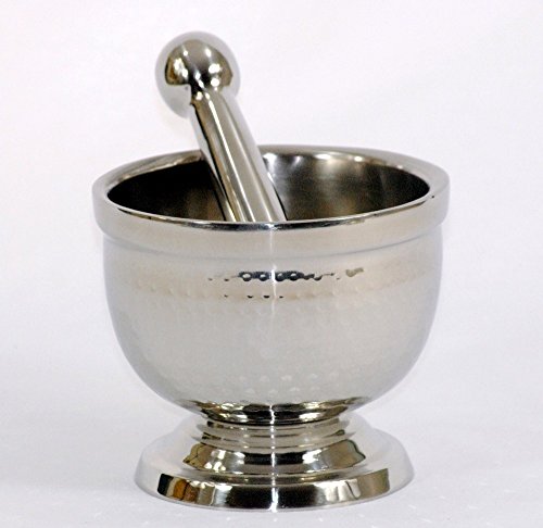 Stainless Steel Shiny Hammered Mortar And Pestle #TOP2