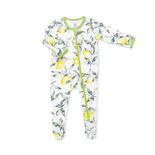 Image of Girls Footed Pajamas for Sleep & Play - Baby & Toddler - Two-Way Zipper, Ultra Soft, Anti-Slip, Fold-Over Mittens Lemon