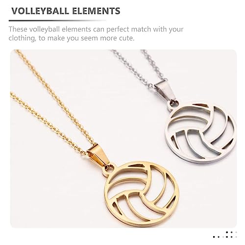 LIFKOME 2 Conjuntos De Colares De Vôlei Brincos De Pino Conjunto De Joias De Aço Inoxidável Colar Es