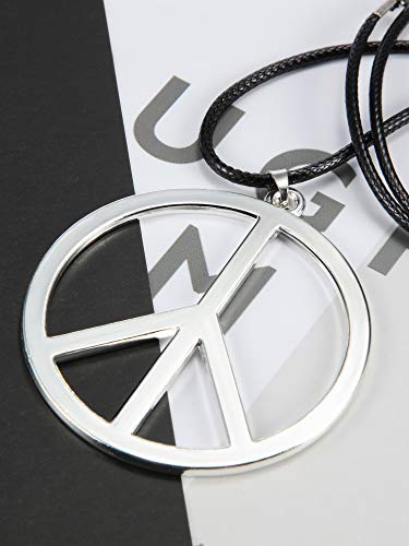 Tatuo 1 Piece Metal Peace Sign Pendant 1960s 1970s Hippie Party Accessories Necklace3