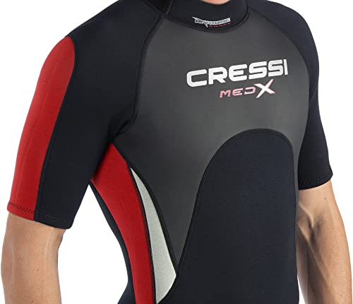 Cressi Med X 2.5 mm Short Sleeves Short Wetsuits, Black/Red, 2XL by CRESSI - Image 5