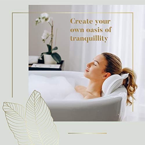 Spirity Ergonomic Bath Pillow with Neck and Back Support - Comfortable Bath Cushion for Relaxation - 3D Air Mesh Technology - Hot Tub Bath Pillow with Strong Suction Cups - Bath Accessories