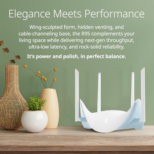 Image of D-Link BE9500 Tri-Band Wi-Fi 7 Smart Router (R95) - Sculptured-Wing Design, 2.5 GbE, Self-Optimizing Mesh, Multi-Link, Multi-Gig, Parental Controls, Alexa /Google Ready