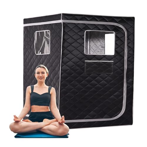 LBNVBC Tienda de Sauna de portátil, Tienda de Sauna for 2 Personas, Sauna Doble de tamaño Completo Tentull Body Home SPA for relajación y desintoxicación sin(Black Gray)
