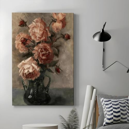 Affiche botanique sur toile pour chambre et salon retro 60x90