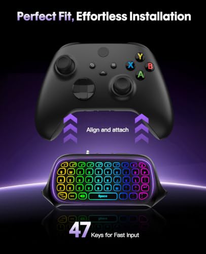 Image of TiMOVO RGB Backlight Keyboard for Xbox Gaming Controller, Black