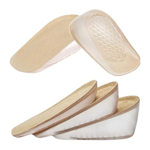 1 almohadilla elástica para hombres y mujeres, plantilla invisible para aumentar la altura del talón, cojín protector de pies (L-1,5 cm)
