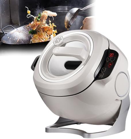 6L Automatic Cooking Machine, Smart Stir Fryer with 360 Rotation, Non-Stick Wok for Frying Stewing
