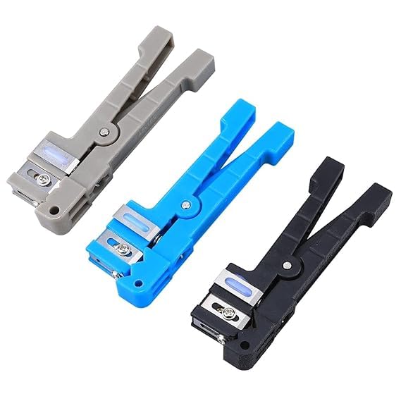 FTTH Fiber Optic Tool | Buffer Tube & Loose Tube Stripper | Cable Jacket Slitter & Cutter for 2–3mm Fiber Cables (Black)