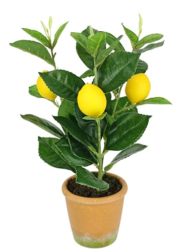 Citronnier artificiel réaliste de 30 cm idéal pour égayer une cuisine ou un salon - 2