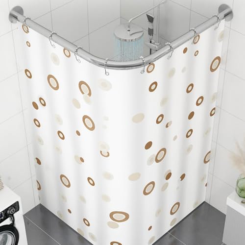 LLSZAHD Barra De Cortina De Ducha En Forma De L Extensible, Barra Cortina Ducha Esquina Sin Taladrar, Curva Soporte De Inoxidable 304, para Baño, Tienda De Ropa, Plata 70-95 X 70-95cm