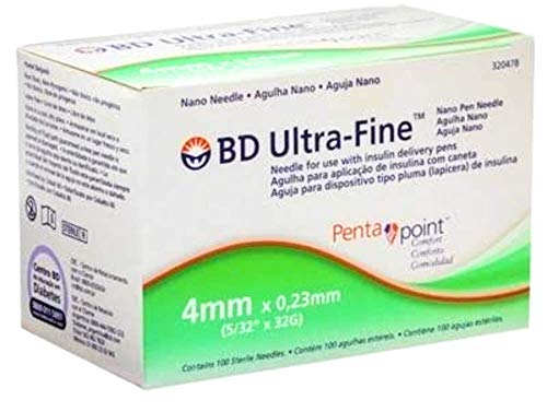 Agulha para caneta BD Pentapoint Easyflow 4mm 100 unidades