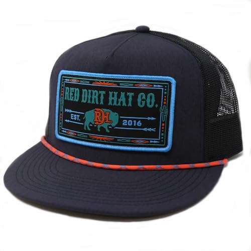 Image of Red Dirt Hat Company Buffalo Patch Adjustable Snapback Hat (US, Alpha, One Size, Tarnation - Black)