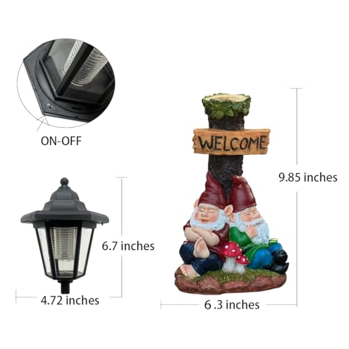 ZYLiWoo Garden Gnome Statue with Solar Lights,Outdoor Figurine Light for Outside Landscape,Lawn Yard, Path、Patio Sculptures Decor - Unique Gift for Grandmothers, Women,Sisters for Christmas Birthday by ZYLiWoo - Image 4
