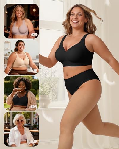 Image of Bras for Women Jelly Wireless Supportive Seamless Full Coverage Push Up No Underwire Comfort Plus Size for Older Women