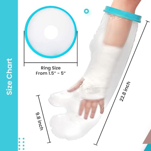 Wilsco Waterproof Cast Covers for Shower Arm-Comfortable Arm Cast Protector for Broken Hand, Wrist, Finger – Reusable Cast Bag for Swimming with Watertight Seal - Cast Sleeve for Adult