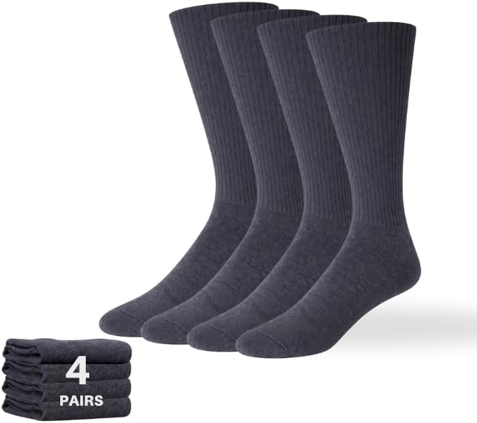 Performance Crew Socks for Men – Soft, Breathable Cotton Socks for Athletics, Training, Outdoor Sports & Daily Wear