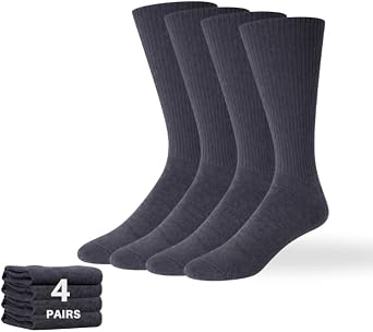 Performance Crew Socks for Men Soft, Breathable Cotton Socks for Athletics, Training, Outdoor Sports & Daily Wear