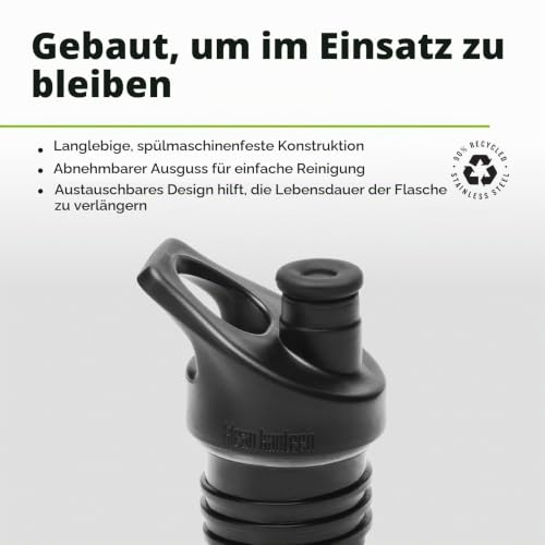 Klean Kanteen Unisex – Erwachsene Classic Flasche, Kunststoff, Black, One Size – Ansicht 6