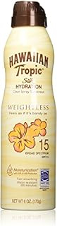 Hawaiian Tropic Silk Hydration Weightless Clear Spray Sunscreen, Broad-Spectrum Protection, SPF 15, 6