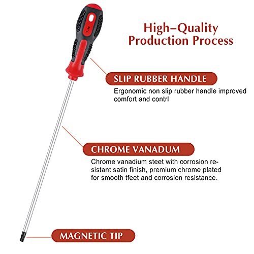 Iebuobo Extra Long Torx Star Screwdriver Set T10 - T30 Screwdrivers Length 12-Inch 6-Piece #TOP3