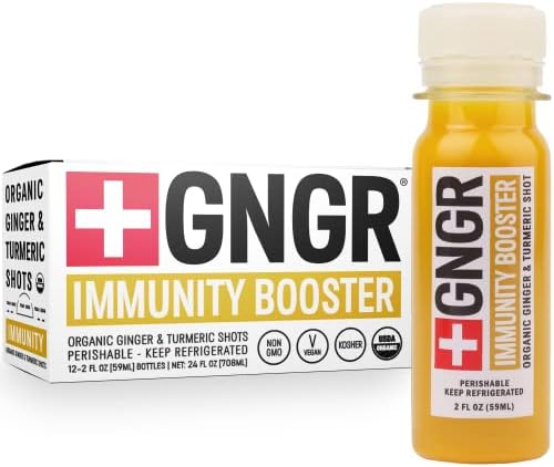 Immunity Booster ™ - Organic Ginger Shot with Turmeric, Ginger Juice, Orange Juice, Lemon Juice & Cayenne Pepper | Cold-Pressed | Wellness Shots | Digestive | Natural Energy