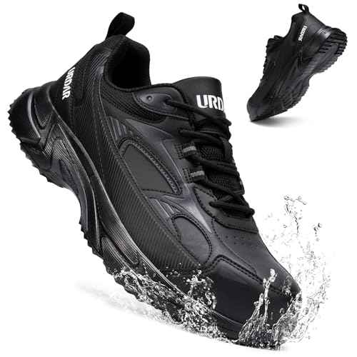 Image of LARNMERN Steel Toe Shoes for Men Lightweight Women Safety Toe Tennis Sneakers Water Resistant Breatheable Non Slip Work Shoe Stain Resistant Composite Toe Ergonomic Design(9,Black,RSA51022)