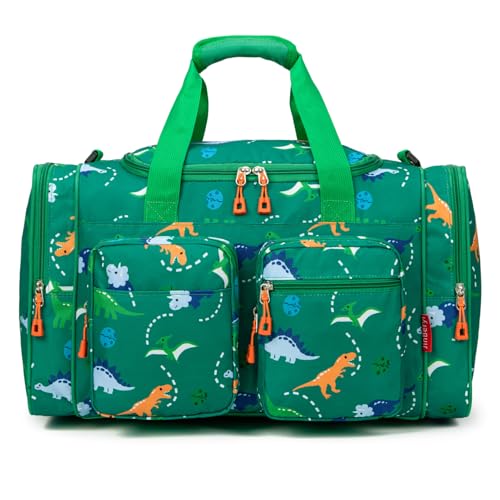 JinBeryl Kids Duffle Bag for Boys or Girls Fit Travel Weekend or Overnight 19 Length (Green 19-Inch-Length)