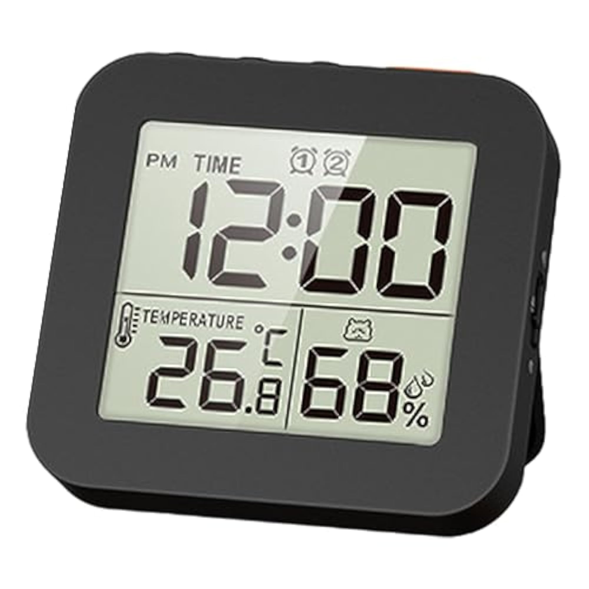 Waterproof Digital Bathroom Clock Shower Timer, Black