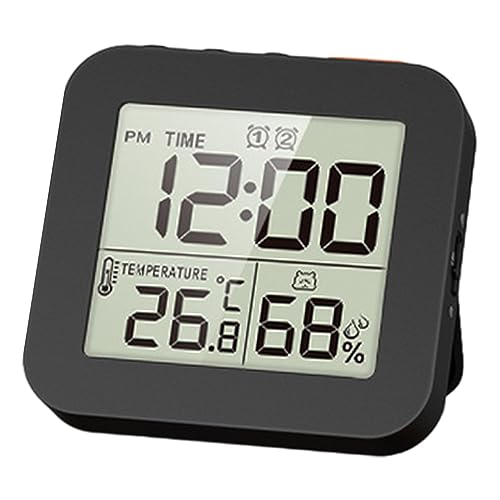 Truosbis Kitchen Timer Clocks Digital Shower Clock with Alarm Shower Timer for Shower Cooking Business Professional Teacher, Black
