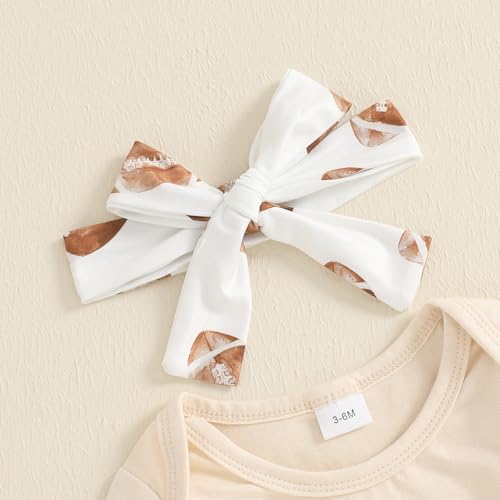 Seyurigaoka Newborn Baby Girl Football Outfit On Sundays We Watch Football with Daddy Romper Bell Bottoms Game Day Clothes4