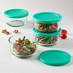 Anchor Hocking 2 Cup Glass Storage Containers with Lids, Set of 4 Glass Food Storage Containers with Mint SnugFit Lids - Image 2