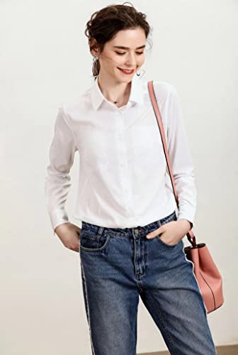 Women's Formal Work Wear White Simple Shirt (225 White, Xl) #TOP3