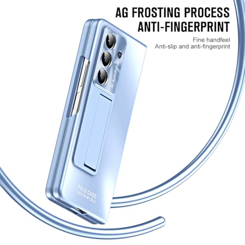 Coque de protection rigide pour Samsung Z Fold 8 en polycarbonate mat bleu