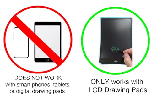 3-Pack Replacement Stylus Pen Set for LCD Writing Tablets - Compatible with All LCD Drawing Pad Brands (Does NOT Work with Digital Drawing Pads) - Thumbnail 2