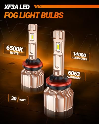 Image of SEALIGHT 880 LED Fog Light Bulbs, 14000LM 600% Super Brightness 885 893 899 880 LED Fog Lights Bulb 6500K Cool White, Ultra-High Heat Dissipation Performance, Non-polarity, Plug and Play, Pack of 2