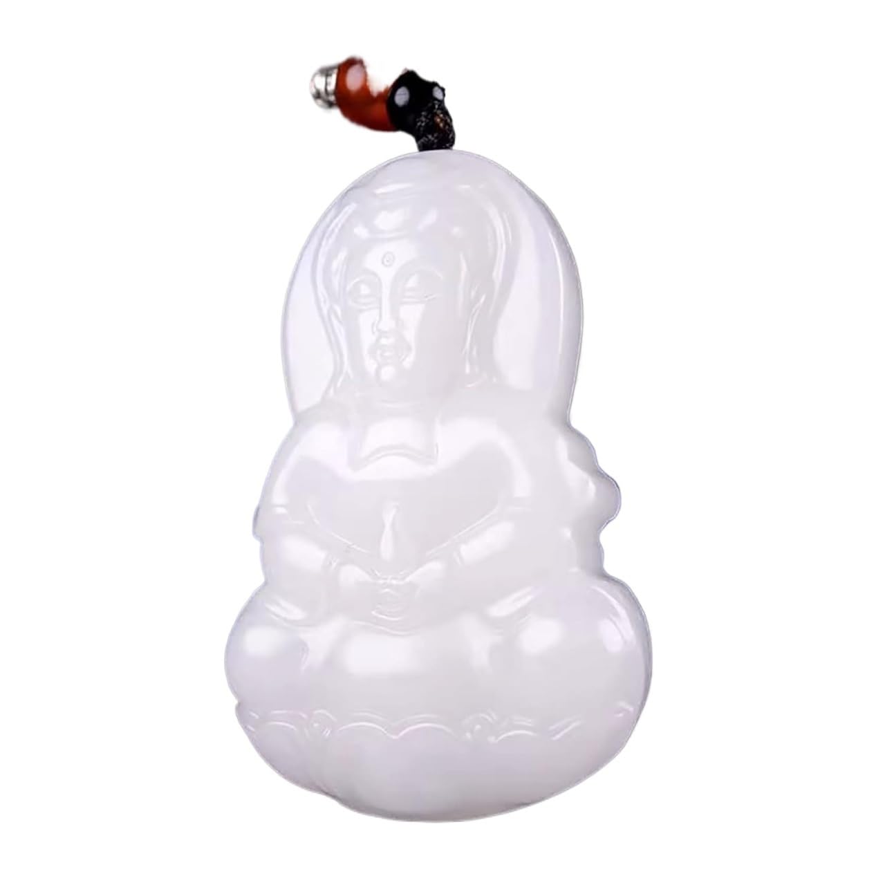 Collar Feng Shui de jade contra el estrés diario con Buda sonriente 8