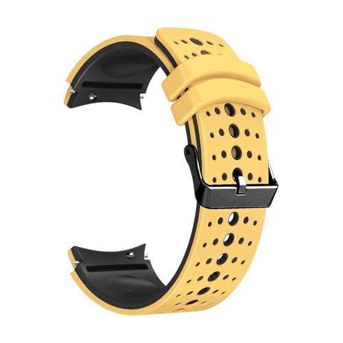 [QAICHFKS] Galaxy Watch 6 Classic 47mm 43mm�p�V���R���X�g���b�v �ʋC�����X�g�o���h (Apricot yellow black,Watch FE)