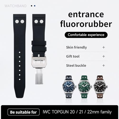 Bracelet IWC Big Pilot Mark Portugieser Top Gun 20mm 21mm 22mm FKM - 2